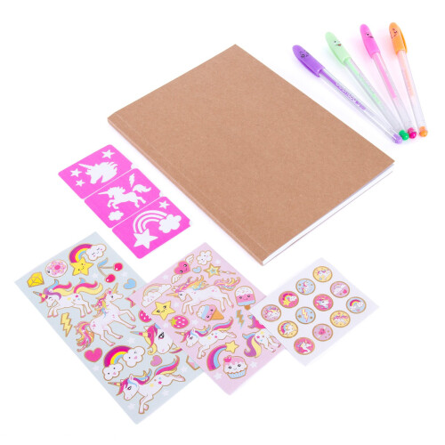 Hot Focus DIY Unicorn Notebook Kit - Διακόσμησε το Ημερολόγιό σου με 4 Αρωματικά Στυλό Gel 2