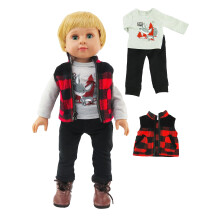 American Fashion World Boys Outdoorsy 3 piese ?i pantaloni seta?i pentru papu?i de 18 inci | Calitate premium ?i design la moda | Haine de papu?i
