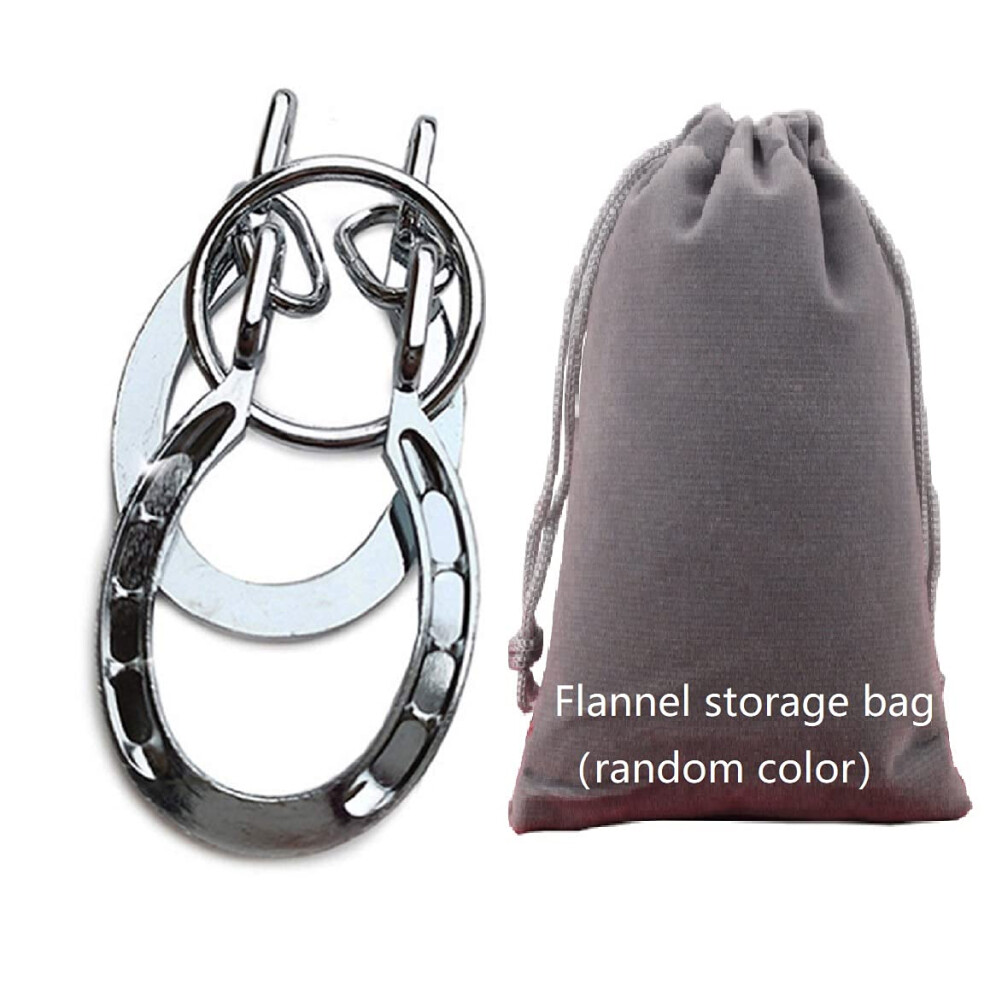 SHUYUE Classical Metal Horseshoe Puzzle Traditional Brain Teaser Puzzles Jigsaw Toy Silver-image-OPC-PFY6D2W-NEW