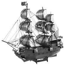 Metal Earth Puzzle 3D Black Pearl Ship Pirates of the Caribbean Metal Puzzle Model Kits til voksne Moderat niveau 14,61 x 4,45 x 11,43 cm