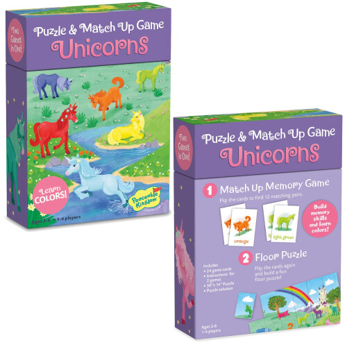 Peaceable Kingdom Unicorn Puzzle a Match Up Game