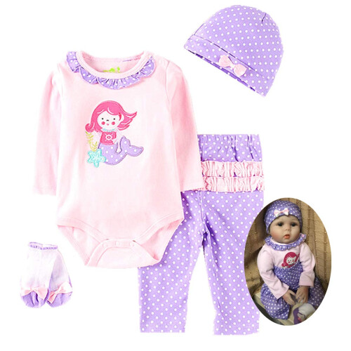 Tatu renasceram bonecas de bonecas roupas menina 22 polegadas 4 pcs conjuntos