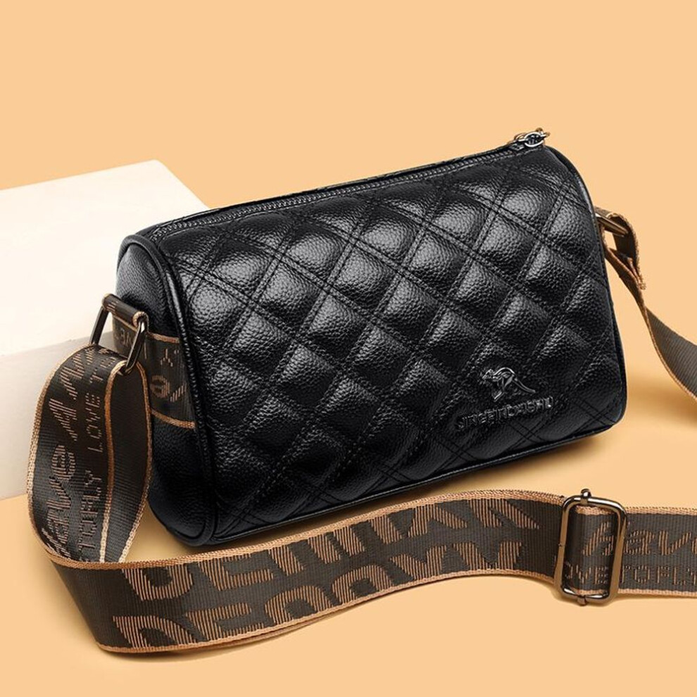 (black) Luxury Solid Genuine Leather Shoulder Crossbody Bags For Women High Quality Cow Leather Female Messenger Tote Sac Ladies Handbag