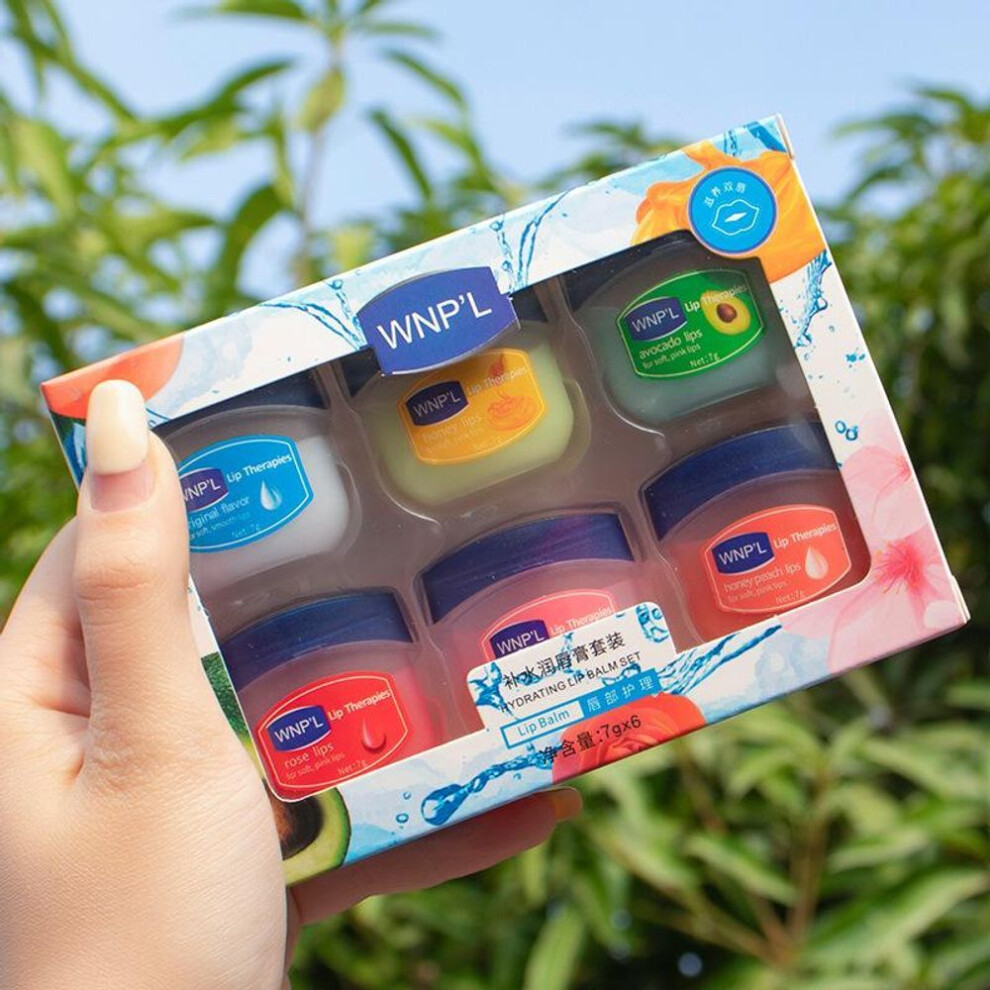 (6PCS) Vaseline Lip Balm Rosy Lips Cocoa Butter Creme Natural Nourishing Plant Lip Cream Clear Moisturizing Hydrating Lips Care Non Sticky Fade Lip Lines