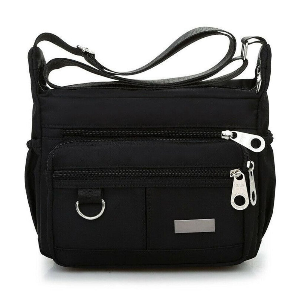 (black) ??????ladies Messenger Cross Body Bag Shoulder Travel Holiday Handbag Showerproof