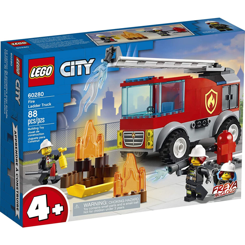 Kit Di Costruzione Lego City Fire Ladder Truck 60280; Divertente Giocattolo Per Pompieri-image