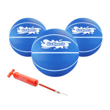 GoSports Pool Basketbollar 3-Pack - Perfekta för Flytande Basketkorgar, Välj Röd eller Blå