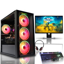 (GT 730 (2GB), 22'' Brand New) Gaming PC Bundle i716GB 1TB+240GB SSD GT 1030 W10 - Refurbished