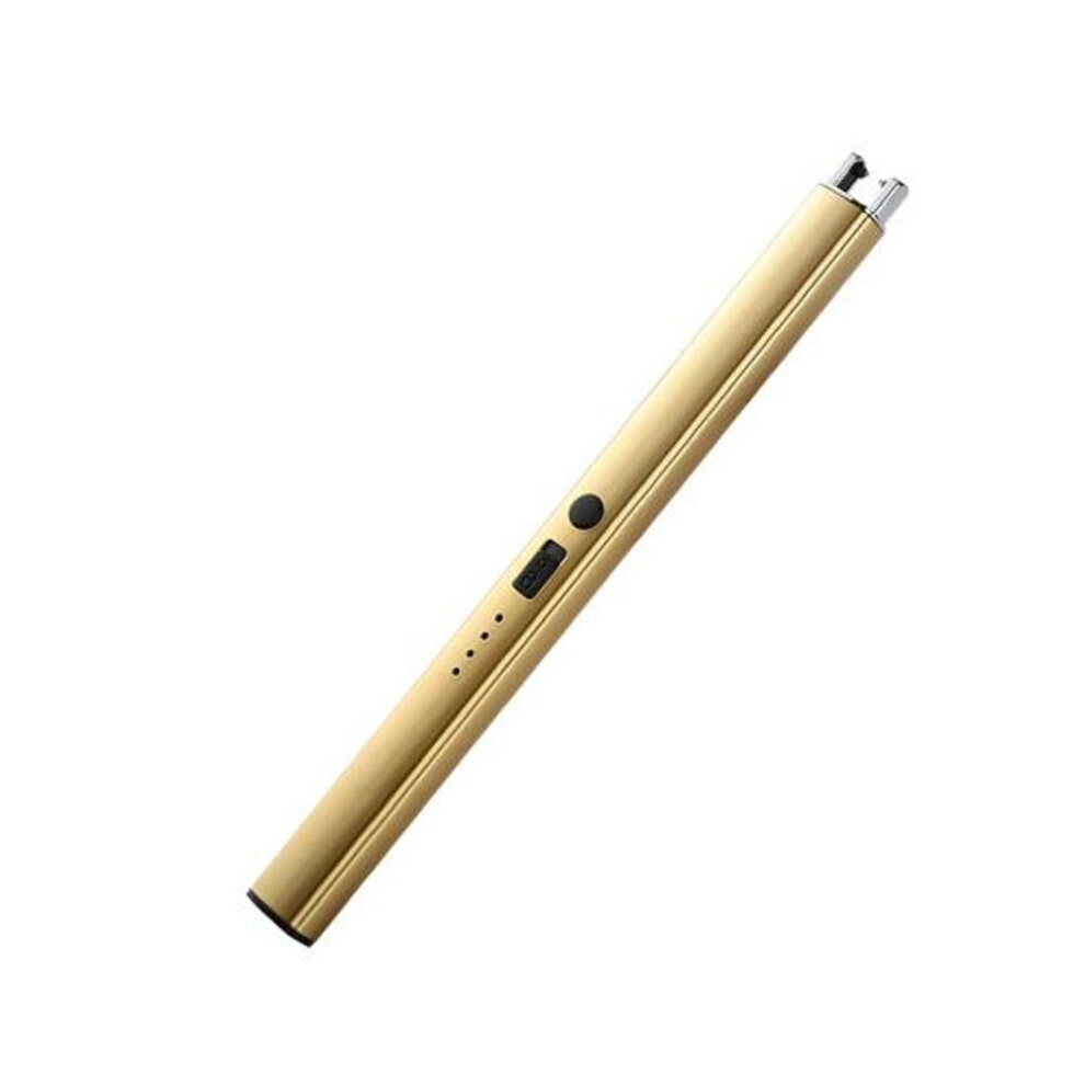 (golden) Electric Rechargeable Igniter Windproof Compact Size Portable Barbecue Stove Igniter Camping Accessories