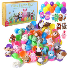 Twister.CK 24 Uova di Pasqua con Mini Animali di Peluche per Cestini di Pasqua