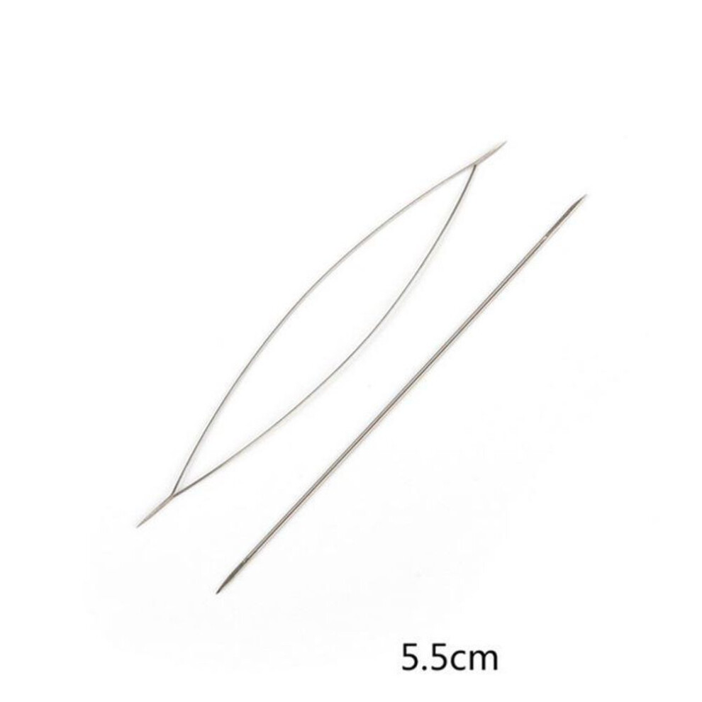 (as the picture, 5.5cm 1pc/pack) Handmade Beading Tool - Big Eye Needle For Diy Projects, Crochet, And Stringing Buddha Beads. Ideal For Fine Hand Necklace Making.