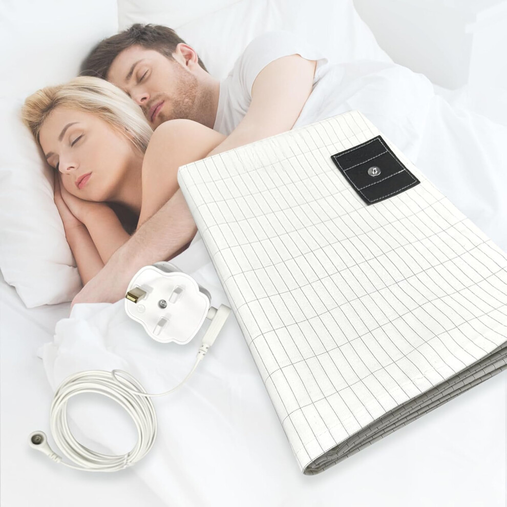 (68*132CM) Grounding Bed Sheet, Grounding Mat Earthing UK, Grounding Mat with 10% Silver Fiber & 90% Organic Cotton, Natural Wellness
