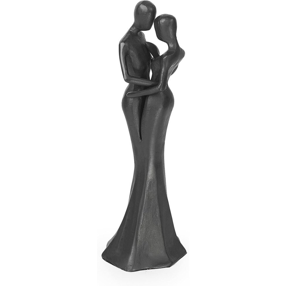 (Intimate Couple) Affectionate Couple Art Iron Sculpture - 6th Wedding Anniversary Valentine's Day Gift - Passionate Love Statue Romantic Metal Decora