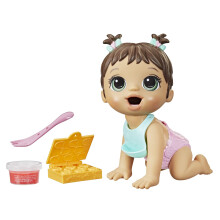 Baby Alive Lil Snacks Doll  Eats and Poops  Snack-Themed 8-Inch Baby Doll  Snack Box Mold  Toy for Kids Ages 3 and Up  Brown Hair