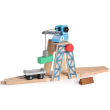 Accesorios para juego de tren de madera SainSmart Jr. Juego de gr a giratoria magn tica compatible con Brio Thomas Melissa y Doug