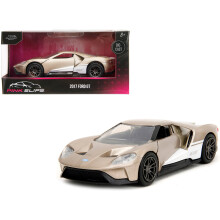 2017 Ford GT Gold Metallic mit wei?en Akzenten Pink Slips Serie 132 Druckguss-Modellauto von Jada