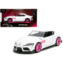 2020 Toyota Supra Wei? Metallic mit rosa R?dern Pink Slips Serie 132 Druckguss-Modellauto von Jada