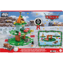 Calendario de Adviento de Cars Minis de Mattel Disney y Pixar con 24 piezas Sorpresas Incluye 4 minicoches de juguete Pista apilable Storytel