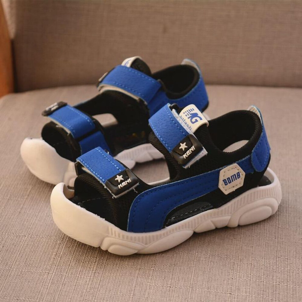 (blue, 23) Summer Children Shoes Boys Soft Soles Beach Shoes Male Baby Baotou Anti-kick Children&apos;s Sandals Princepard Summer Sandals
