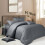 Imperial Rooms (Single, Grey) Stripe Duvet Covers Bedding Set Fitted Sheet & Pillowcase 2