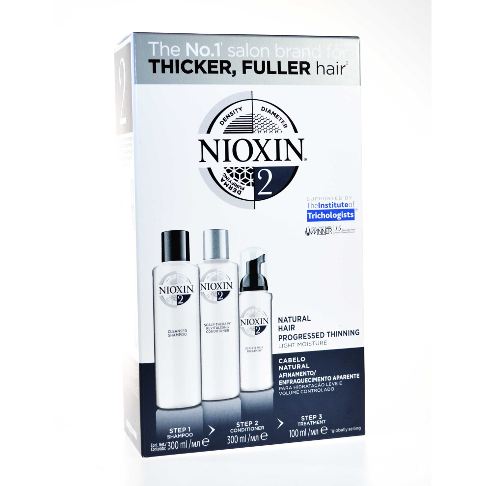 Nioxin System 2 Kit Shampoo 300ml Conditioner 300ml Treatment 100ml