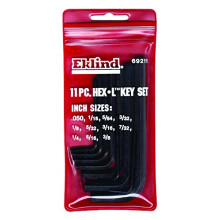 Jeu de cls hexagonales Eklind 11 pices 1/16 """" 5/64 """" 3/32 """" 1/8 """" 5/32 """" 3/16 """" 7/32 """" 1/4 """" 5/16 """" 3/8 """"