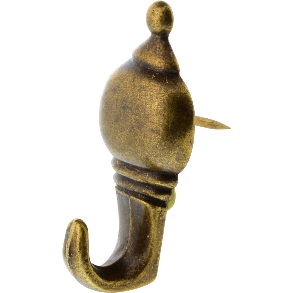The Hillman Group 122212 Hillman Antique Brass 10Lb Colonial Push Pin Hanger 3 Pieces 008236495492