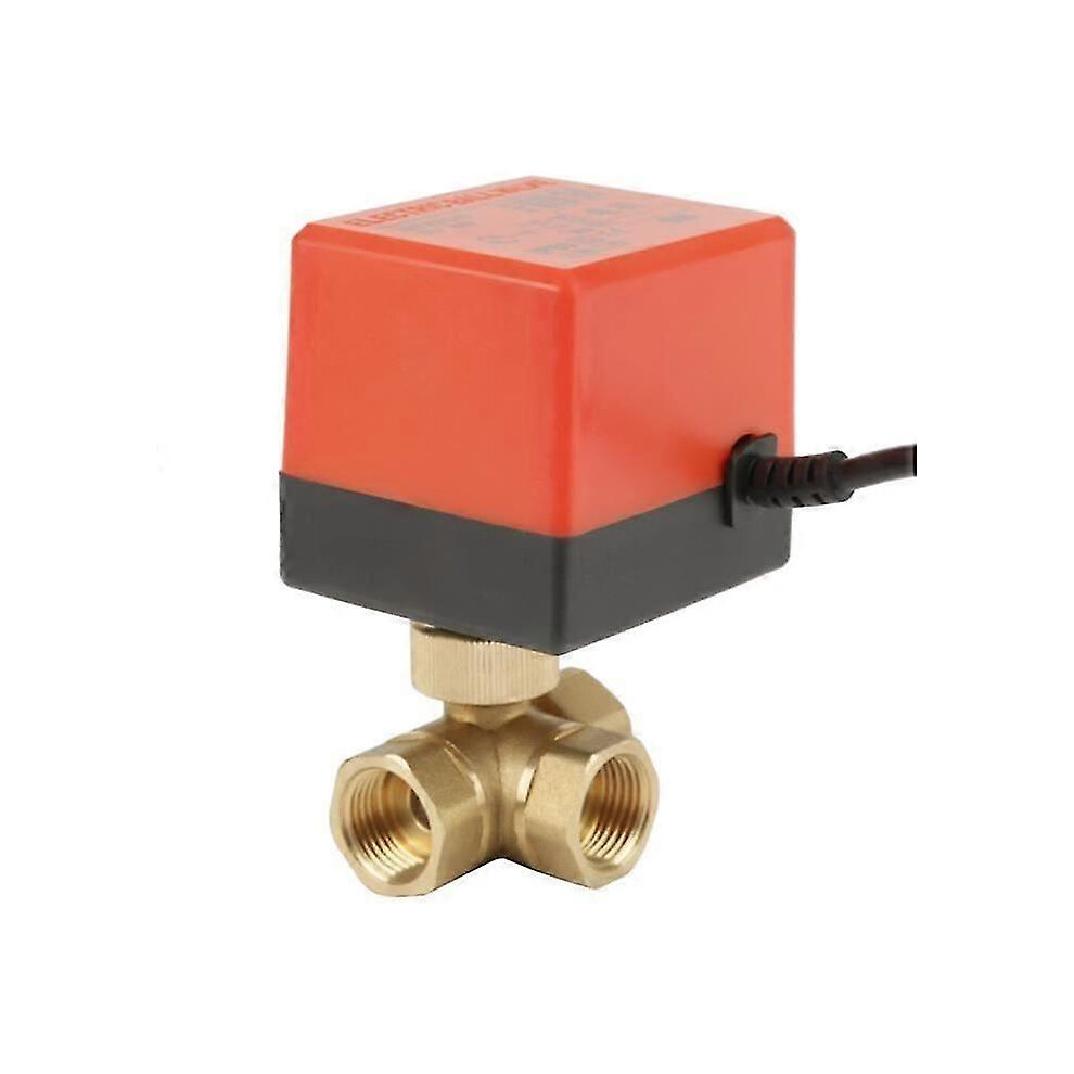 Motorized Ball Valve G1/2' Dn15 Brass 3 Ways 220Vac Motorized Electric Ball Valve For Home 5014561033860