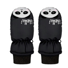 (Black) 1 Pairs Winter Outdoor Gloves For Kids Toddler Kids Baby Boys Girls Ski Gloves Waterproof Sports Snow Mittens