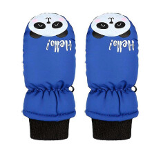 (Blue) 1 Pairs Winter Outdoor Gloves For Kids Toddler Kids Baby Boys Girls Ski Gloves Waterproof Sports Snow Mittens