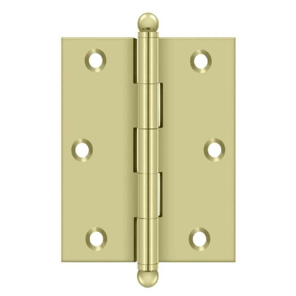Deltana Ch3025u3-Unl 3" X 2-1/2" Hinge; With Ball Tips; Unlacquered Bright Brass Finish 760923484423
