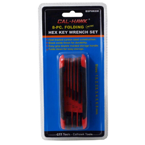 Cal Hawk Tools BSPHK8M Σετ 8 Τεμαχίων Πτυσσόμενων Κλειδιών Εξάγωνου