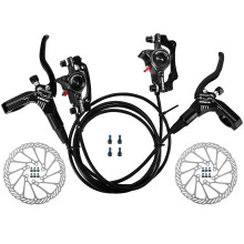 (Front right - Rear left - 160m, Black) Bicycle Hydraulic Disc Brakes Front Rear Calipers Set for MTB Mountain Bike Left Right Brake Lever K