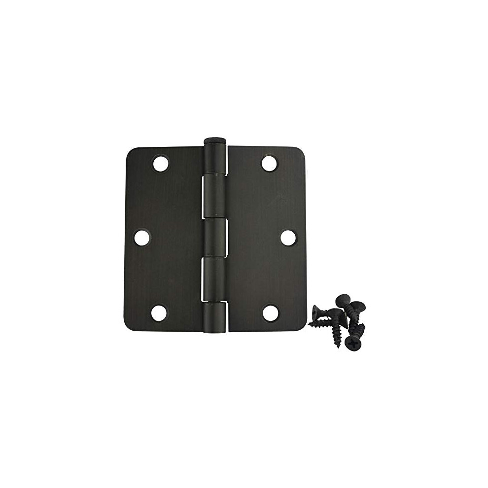 12 Pack - Cosmas Oil Rubbed Bronze Door Hinge 3.5" Inch X 3.5" Inch With 1/4" Inch Radius Corners - 37571 783583342599