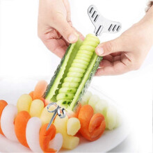 Pack of 2 Potato Spiral Slicer, Potato Spiral Cutter, Stainless Steel, Spiral Cutter, Vegetable Manual for Vegetables, Fruits, Chips, Cucumbers