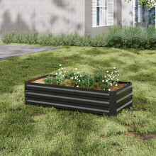 100cm W x 60cm D Charcoal Galvanized Steel Raised Garden Bed Planter Box