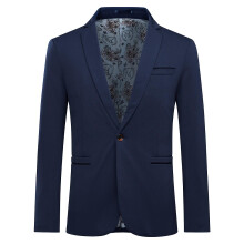 (Dark Blue, S) Allthemen Mens Casual Solid Regular Fit Notched Lapel Blazer