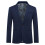 (Dark Blue, S) Allthemen Mens Casual Solid Regular Fit Notched Lapel Blazer 1