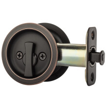 Dynasty Hardware pyöreä sängyn/kylpyhuoneen yksityisyyttä suojaava oven salpa, ikääntynyt öljytty pronssi