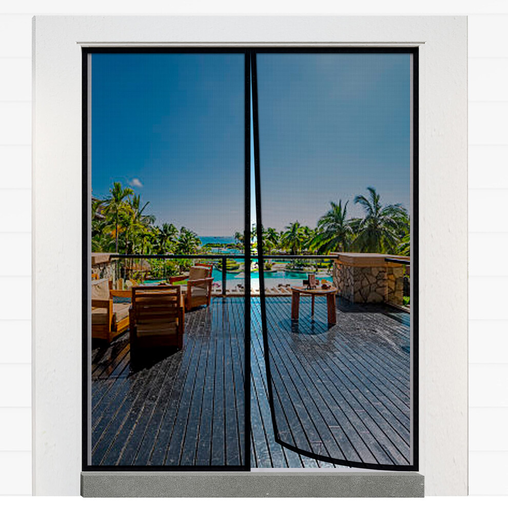 Porte moustiquaire     fermeture magn   tique pour porte-fen   tre coulissante de 62""""x81"""" Pe