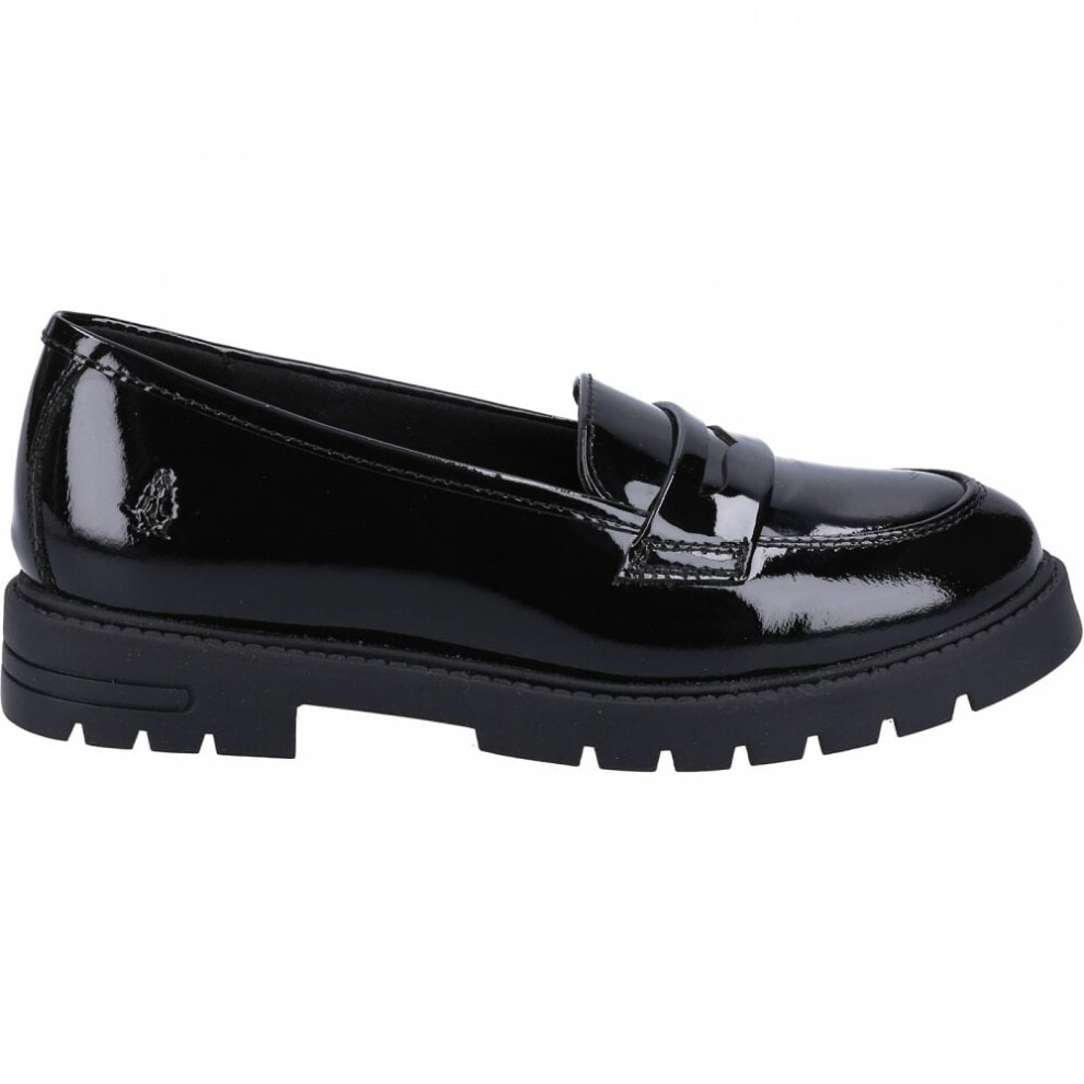 Hush Puppies (8 (Adults'), ) Hazel Patent Snr Girls Slip On School Shoes Black