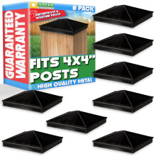 Cubierta de tapa de poste piramidal de aluminio GreenLighting 4x4 (paquete de 8 en negro)