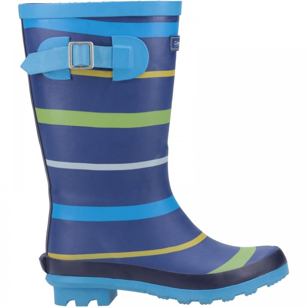 (10 (Children's), Blue/Green/Yellow) Stripe Blue/Green/Yellow Kids Stripy Wellies
