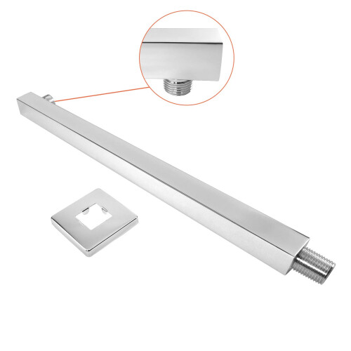 Braço de Chuveiro NearMoon 16 Polegadas, Extensor de Cabeça de Chuveiro, Com Flange e Fita Teflon, Aço Inoxidável 2
