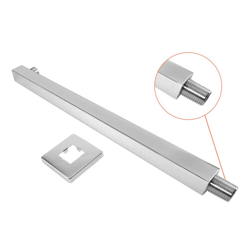 Braço de Chuveiro NearMoon 16 Polegadas, Extensor de Cabeça de Chuveiro, Com Flange e Fita Teflon, Aço Inoxidável 1