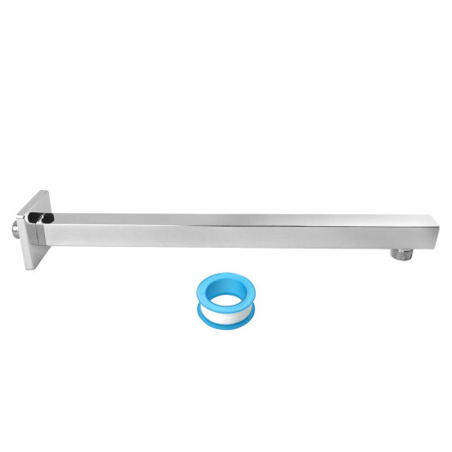 Braço de Chuveiro NearMoon 16 Polegadas, Extensor de Cabeça de Chuveiro, Com Flange e Fita Teflon, Aço Inoxidável