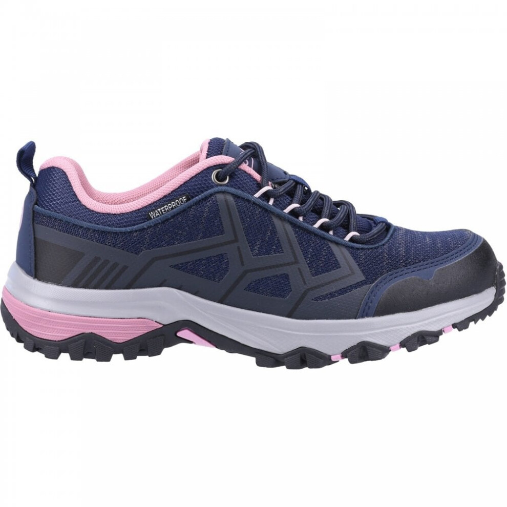 (4 (Adults'), Navy/Pink) Wychwood Low Navy/Pink Waterproof Womens Eco-Conscious Walking Trainers