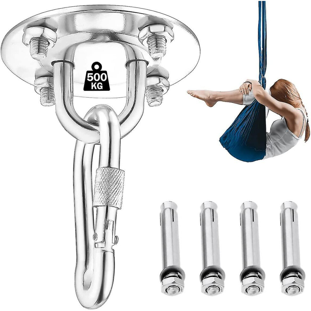 Stainless Steel Ceiling Hook For Hammocks, Yoga, Hanging Chairs And Punching Bags - 500Kg Capacity 5014561038193