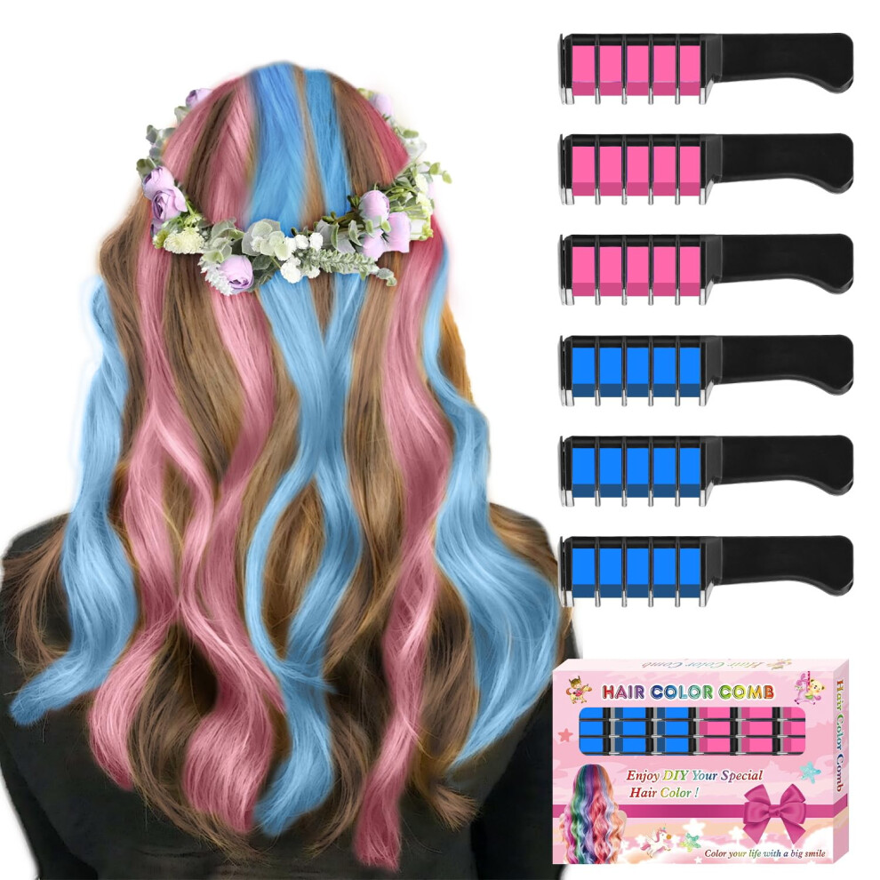 Pipirich Hair Chalk For Girls - Temporary Bright Hair Color Comb For Birthday, Cosplay, Halloween, Christmas