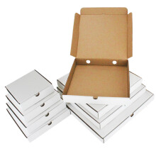 100 x 16" (16.5 x 16.5 x 2") White Takeaway Style Slim Postage Pizza Boxes